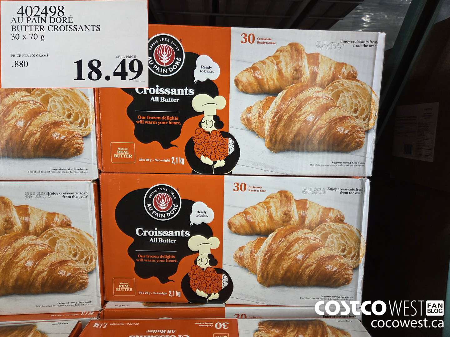 4702498 AU PAIN DORE BUTTER CROISSANTS 30 x 70 g $18.49