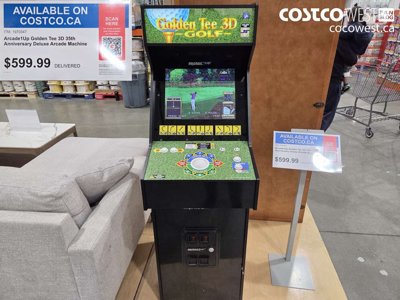 1970347 Arcade1Up Golden Tee 3D 35th Anniversary Deluxe Arcade Machine $599.99