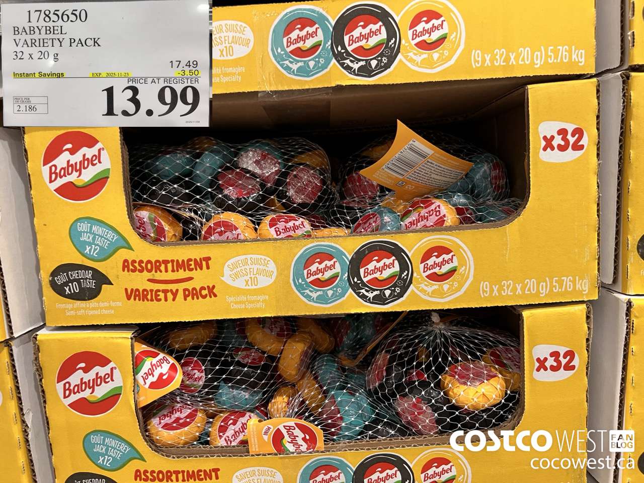 1785650 BABYBEL VARIETY PACK 32 x 20 g ($3.50 INSTANT SAVINGS EXPIRES ON 2025-11-23) $13.99