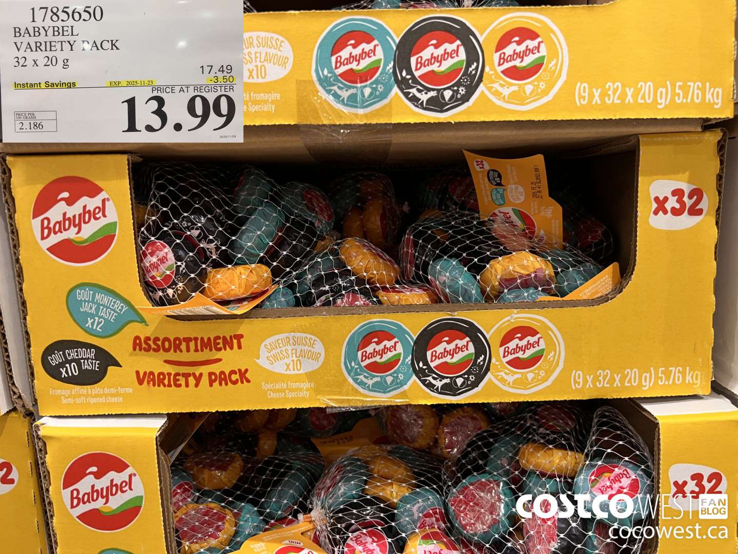 1785650 BABYBEL VARIETY PACK 32 x 20 g ($3.50 INSTANT SAVINGS EXPIRES ON 2025-11-23) $13.99