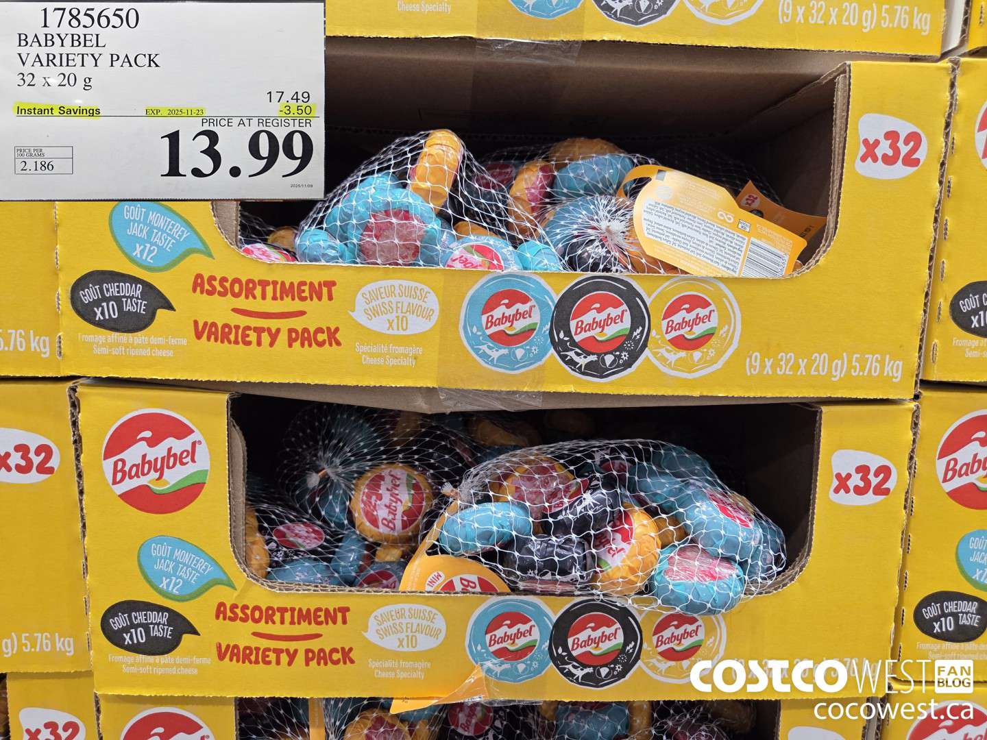 1785650 BABYBEL VARIETY PACK 32 x 20 g ($3.50 INSTANT SAVINGS EXPIRES ON 2025-11-23) $13.99