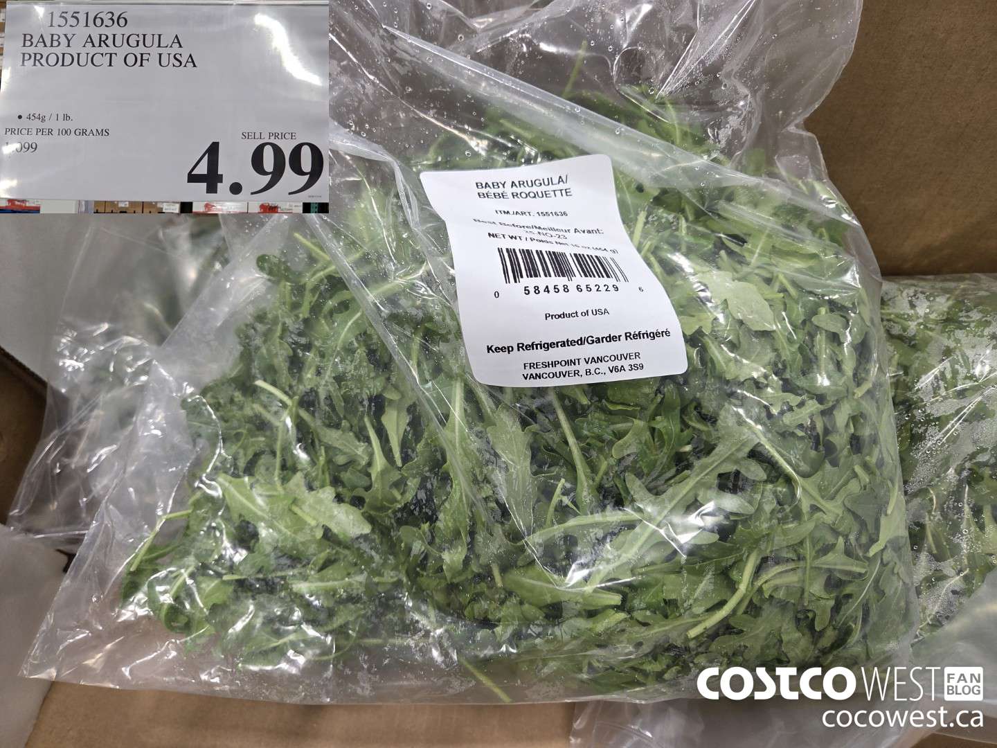 1551636 BABY ARUGULA PRODUCT OF USA $4.99