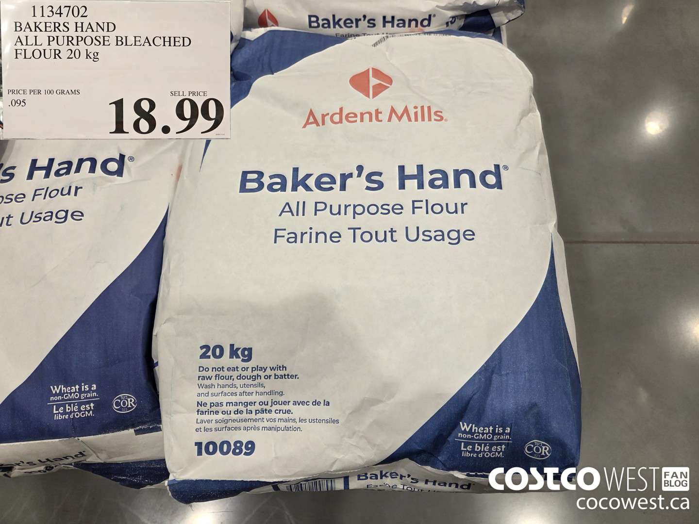 1134702 BAKERS HAND ALL PURPOSE BLEACHED FLOUR 20 kg $18.99