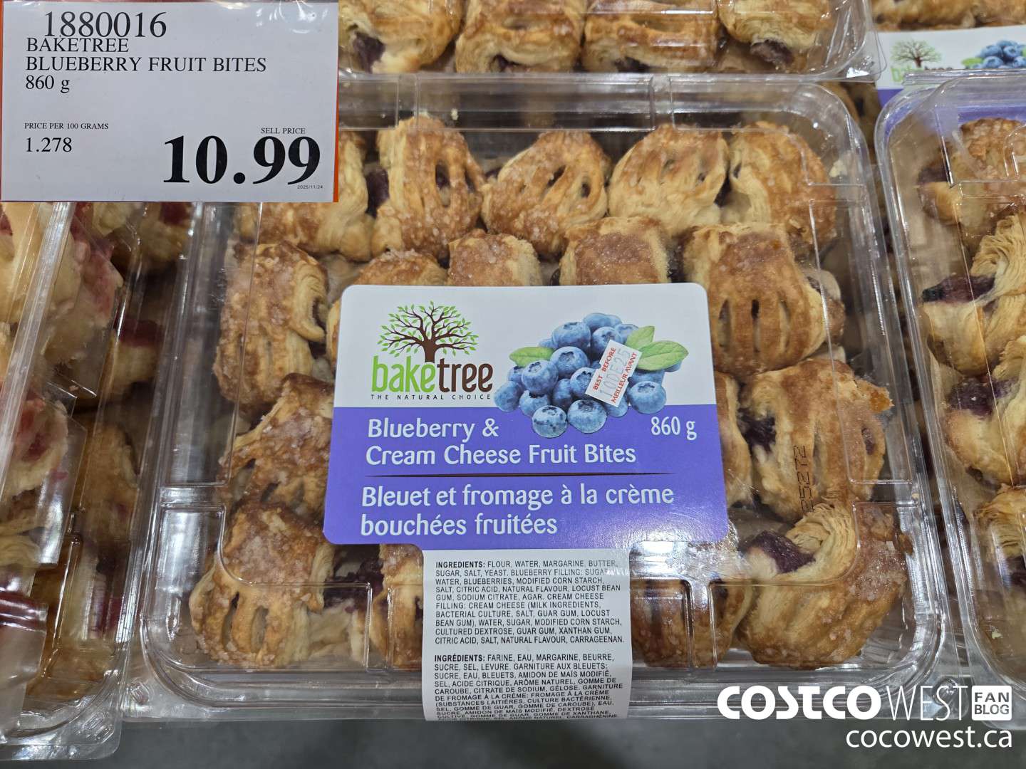 1880016 BAKETREE BLUEBERRY FRUIT BITES 860G $10.99