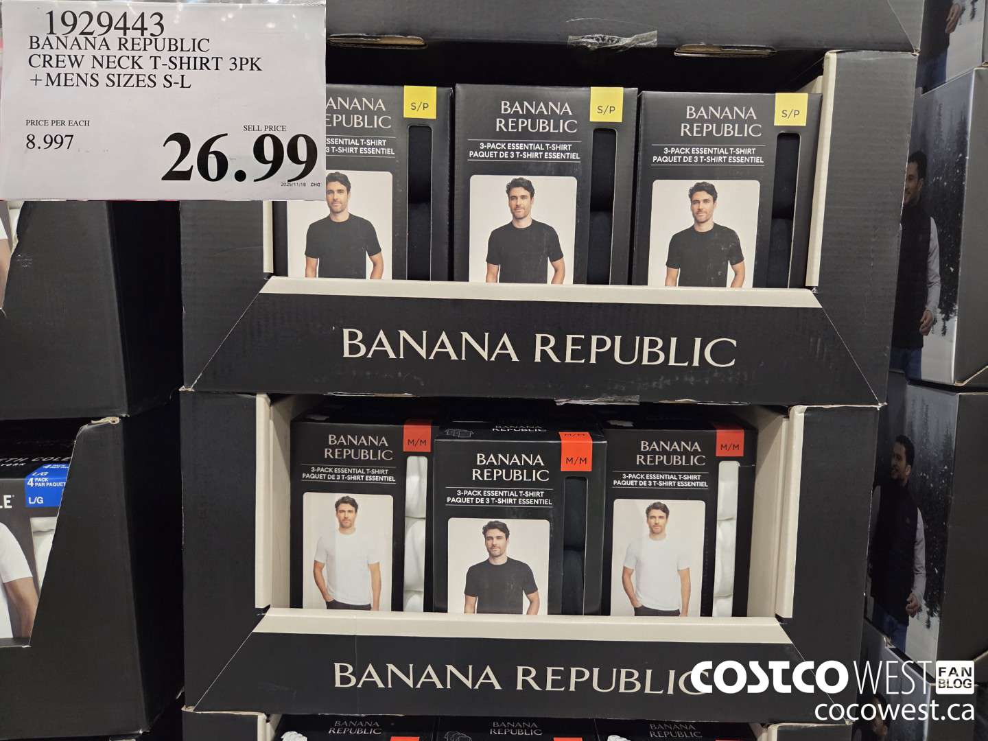 1929443 BANANA REPUBLIC CREW NECK T-SHIRT 3PK MENS SIZES S-L $26.99