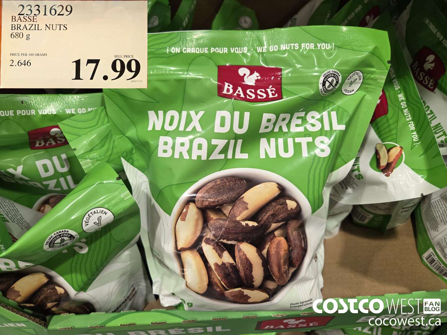 2331629 BASSE BRAZIL NUTS 680 g $17.99