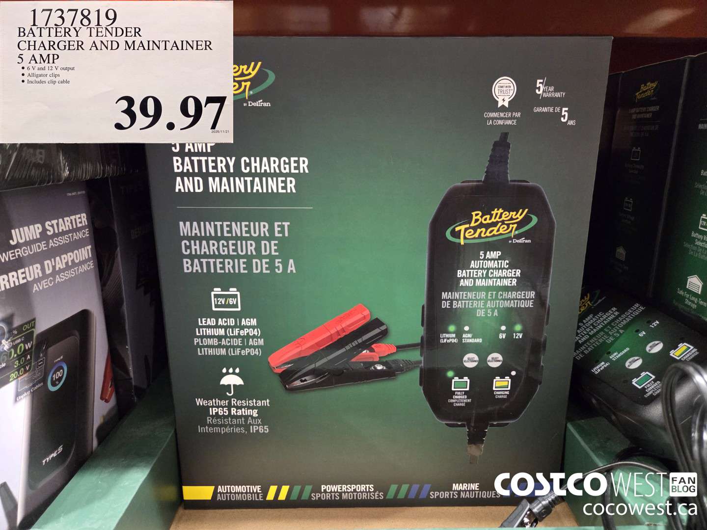 1737819 BATTERY TENDER CHARGER AND MAINTAINER 5 AMP $39.97