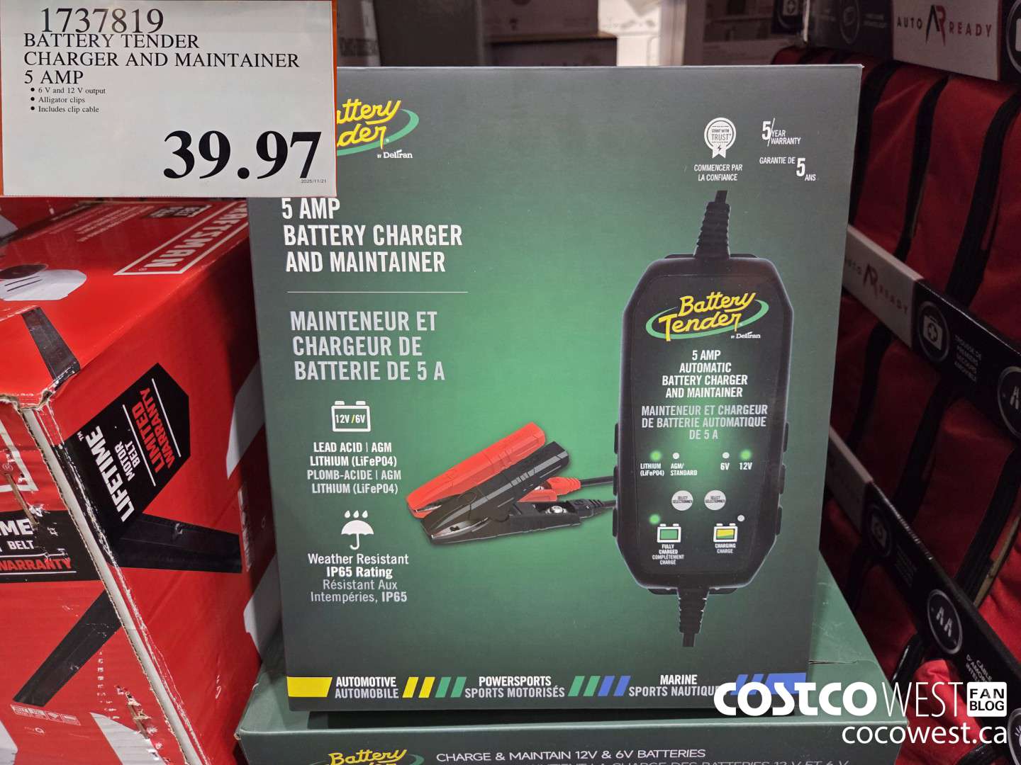 1737819 BATTERY TENDER CHARGER AND MAINTAINER 5 AMP $39.97