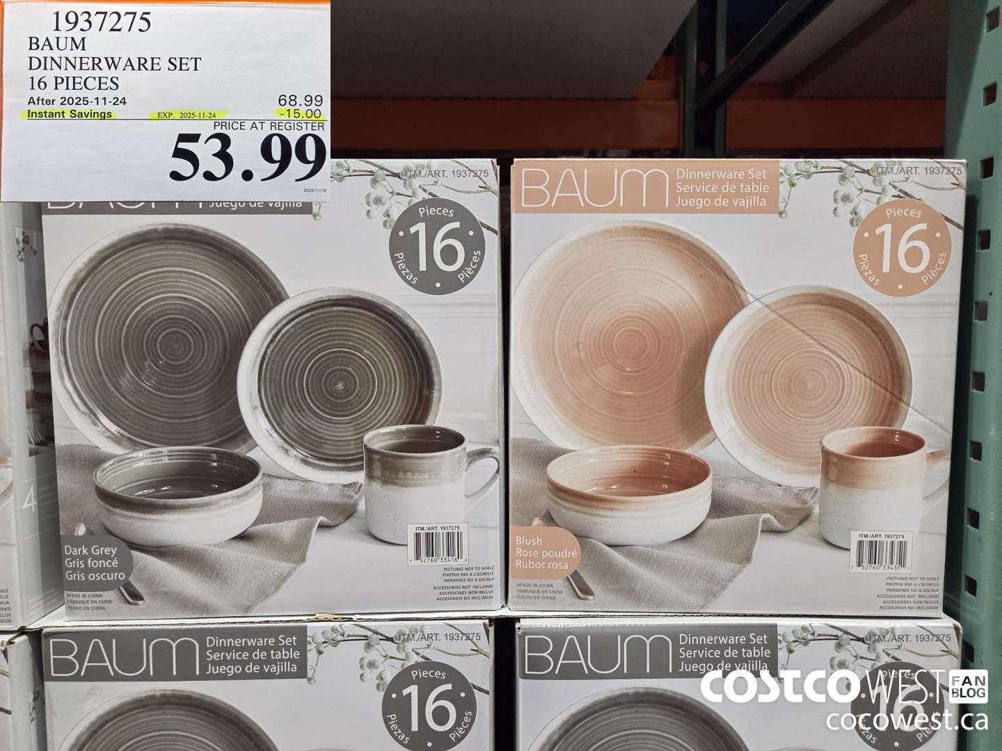 1937275 BAUM DINNERWARE SET 16 PIECES ($15.00 INSTANT SAVINGS EXPIRES ON 2025-11-24) $53.99