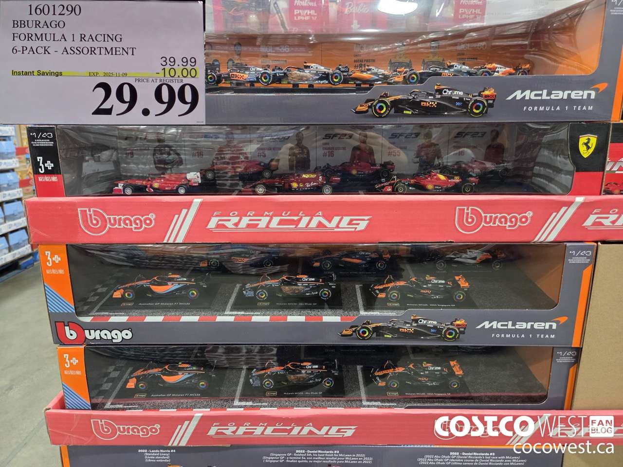 1601290 BBURAGO FORMULA 1 RACING 6-PACK ASSORTMENT ($10.00 INSTANT SAVINGS EXPIRES ON 2025-11-09) $29.99