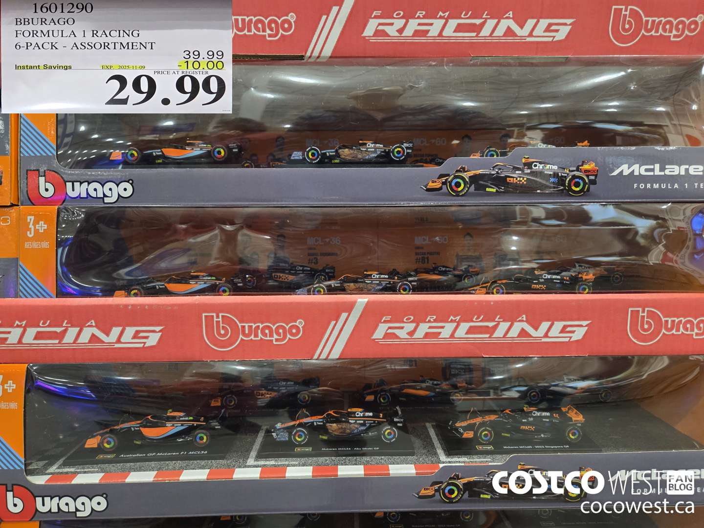 1601290 BBURAGO FORMULA 1 RACING 6-PACK ASSORTMENT ($10.00 INSTANT SAVINGS EXPIRES ON 2025-11-09) $29.99