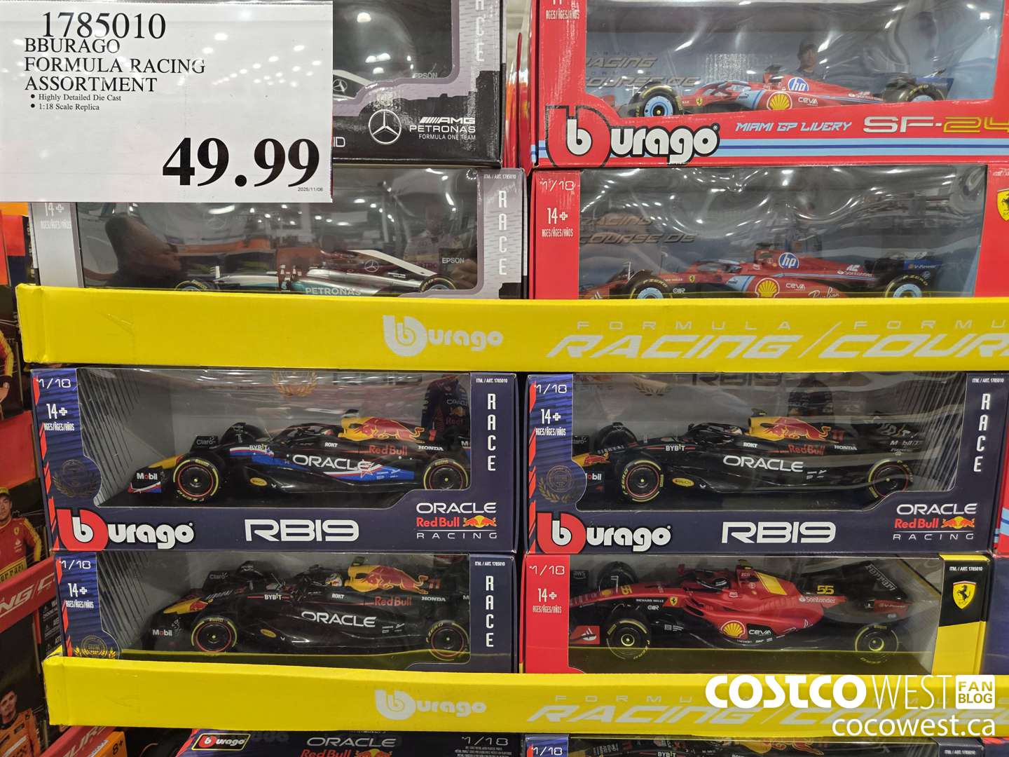 1785010 BBURAGO FORMULA RACING ASSORTMENT $49.99