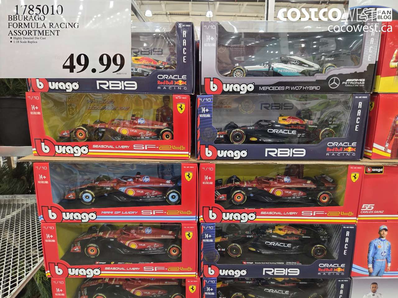 1785010 BBURAGO FORMULA RACING ASSORTMENT $49.99