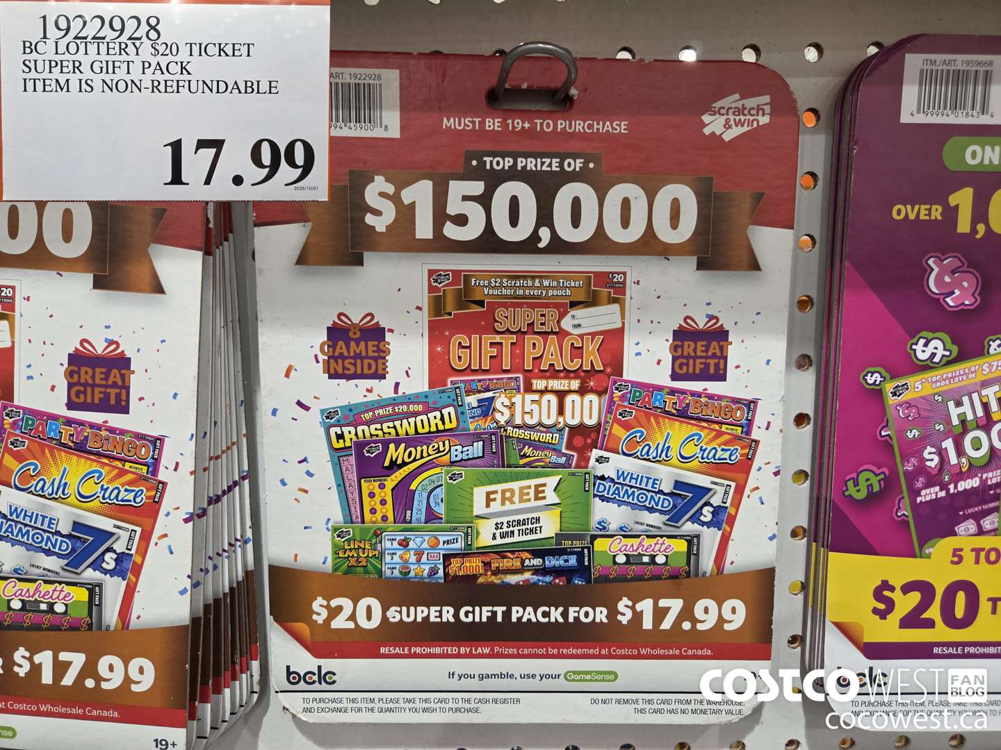1922928 BC LOTTERY $20 TICKET SUPER GIFT PACK ITEM IS NON-REFUNDABLE $17.99