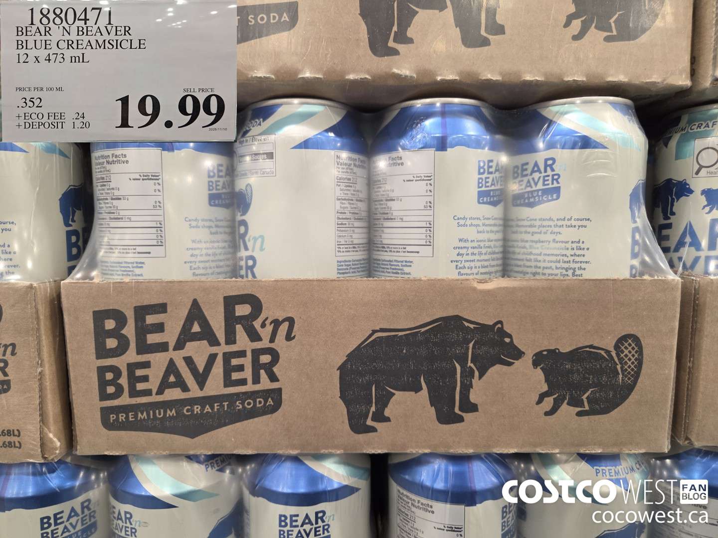 1880471 BEAR 'N BEAVER BLUE CREAMSICLE 12 x 473 mL $19.9