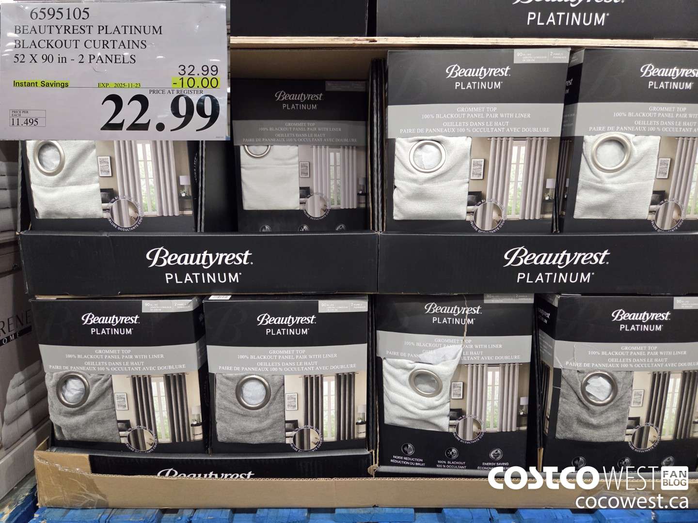 6595105 BEAUTYREST PLATINUM BLACKOUT CURTAINS 32 X 90 in - 2 PANELS ($10.00 INSTANT SAVINGS EXPIRES ON 2025-11-23) $22.99