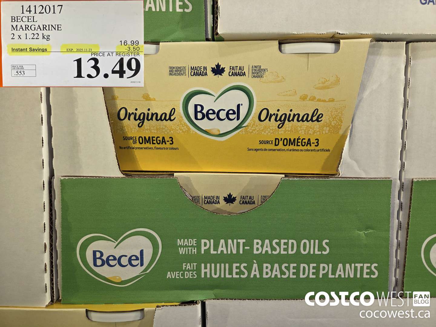 1412017 BECEL MARGARINE 2 x 1.22 kg ($3.50 INSTANT SAVINGS EXPIRES ON 2025-11-23) $13.49