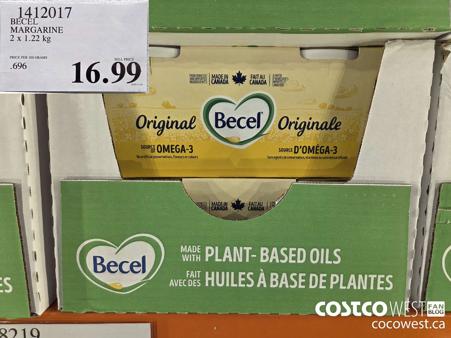 1412017 BECEL MARGARINE 2 x 1.22 kg $16.99