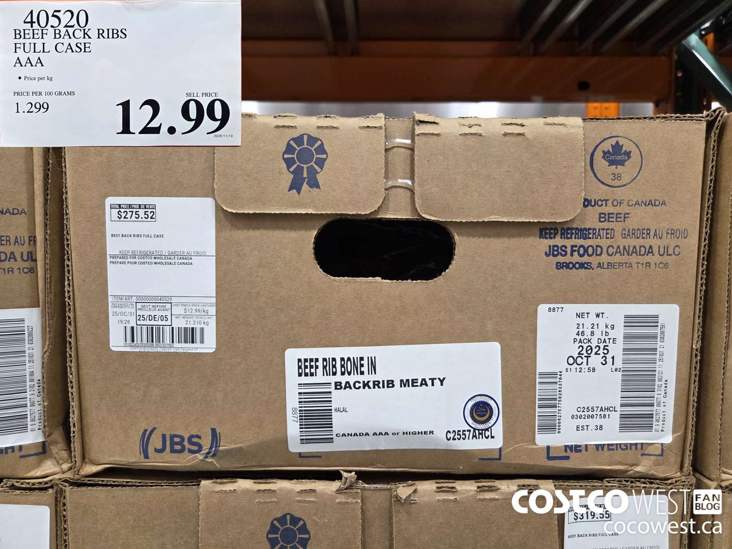 40520 BEEF BACK RIBS FULL CASE AAA $12.99