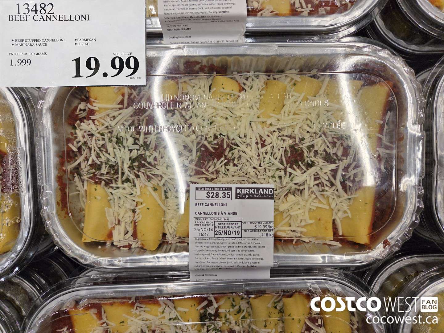 13482 BEEF CANNELLONI $19.99