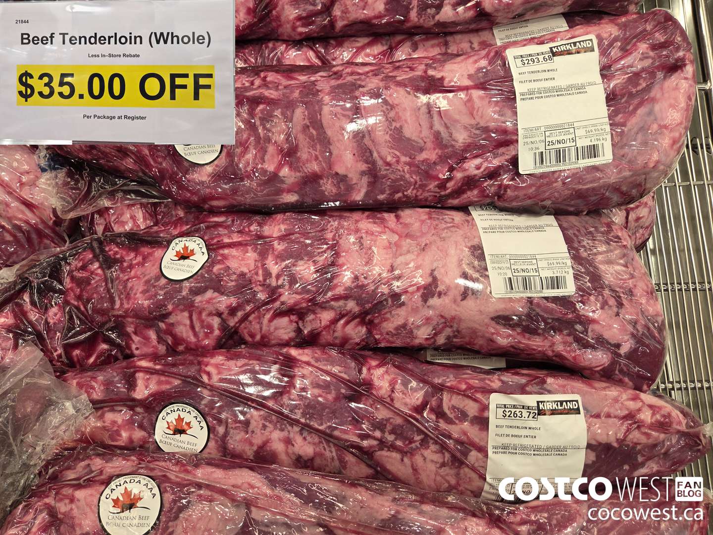 21844 BEEF TENDERLOIN (WHOLE) ($35.00 INSTANT SAVINGS)