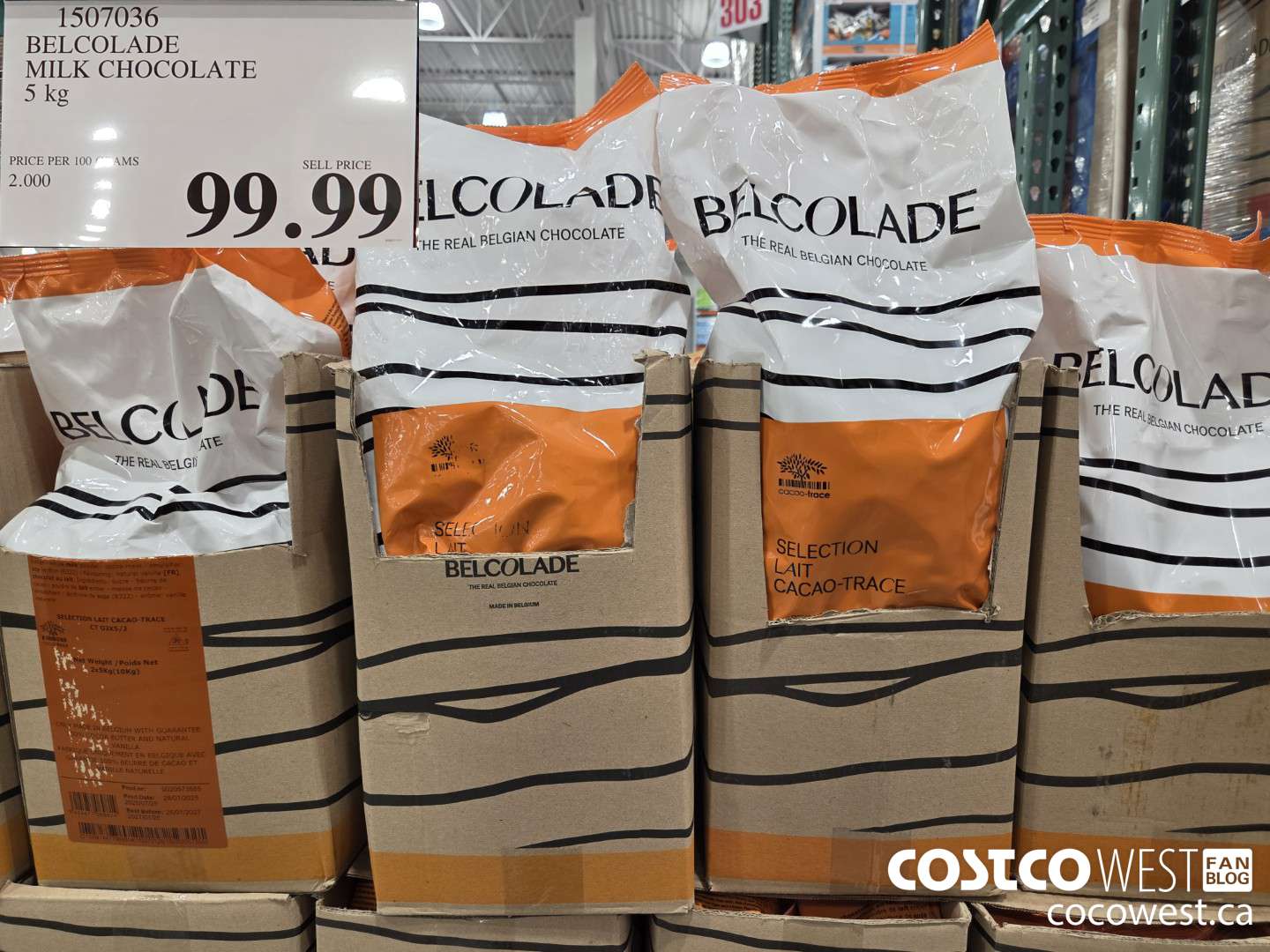 1507036 BELCOLADE MILK CHOCOLATE 5 kg $99.99