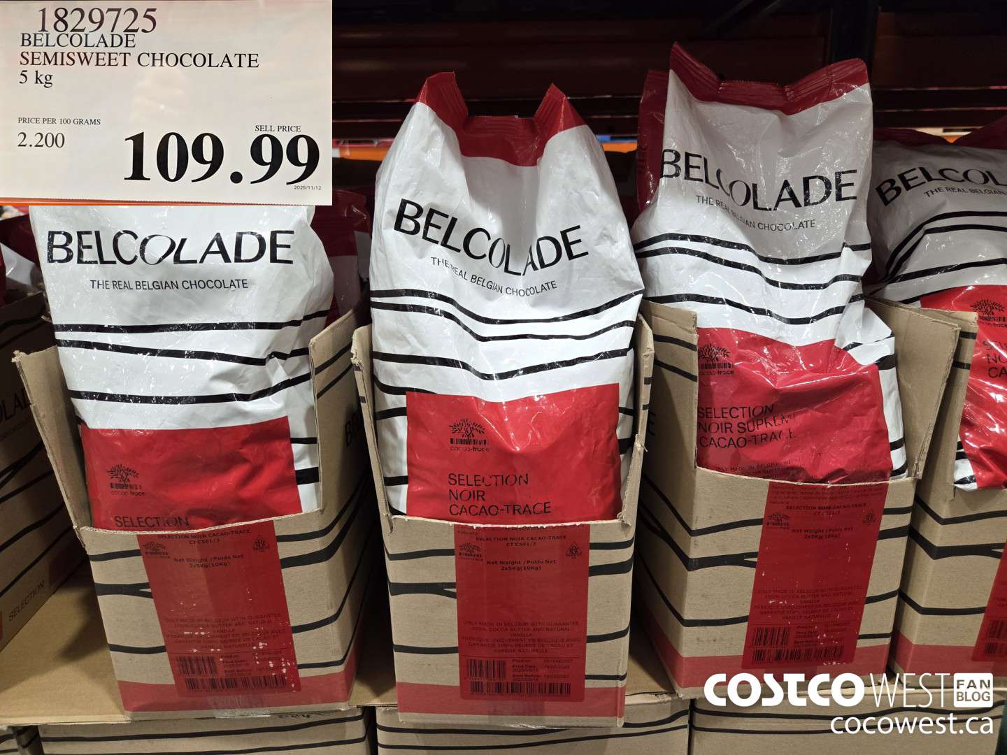 1829725 BELCOLADE SEMISWEET CHOCOLATE 5 kg $109.99