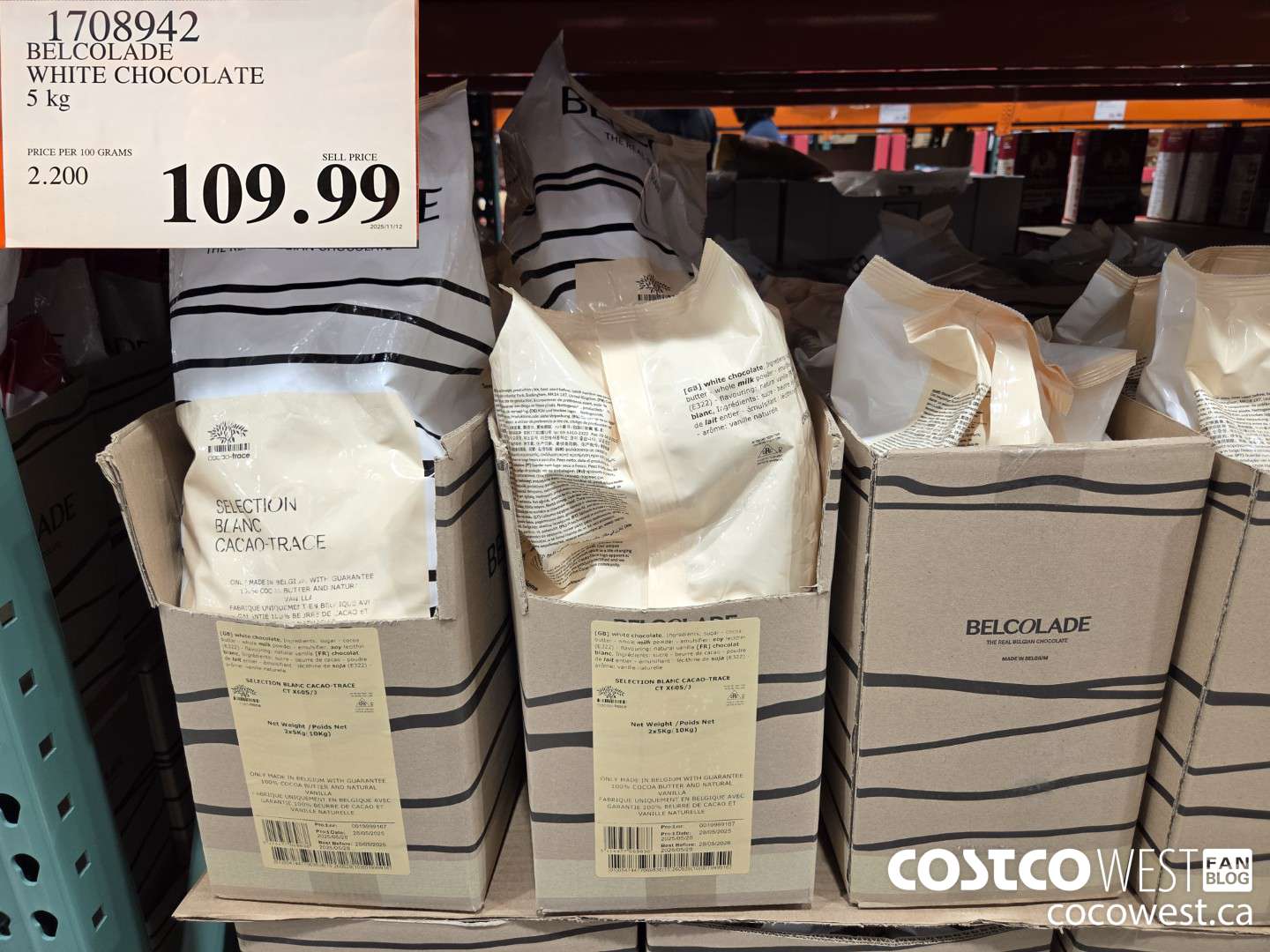 1708942 BELCOLADE WHITE CHOCOLATE 5 kg $109.99