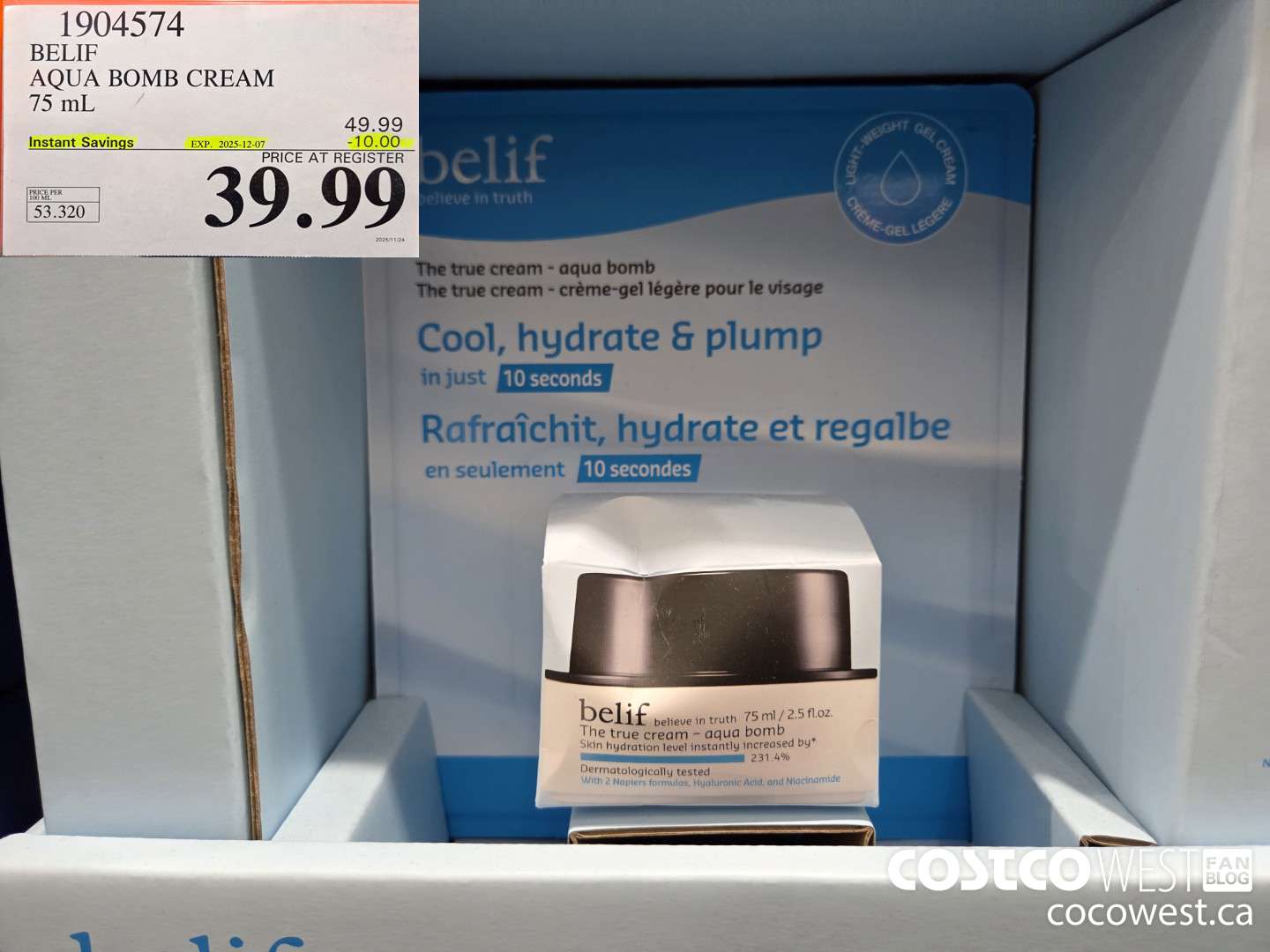 1904574 BELIF AQUA BOMB CREAM 75ML ($10.00 INSTANT SAVINGS EXPIRES ON 2025-12-07) $39.99