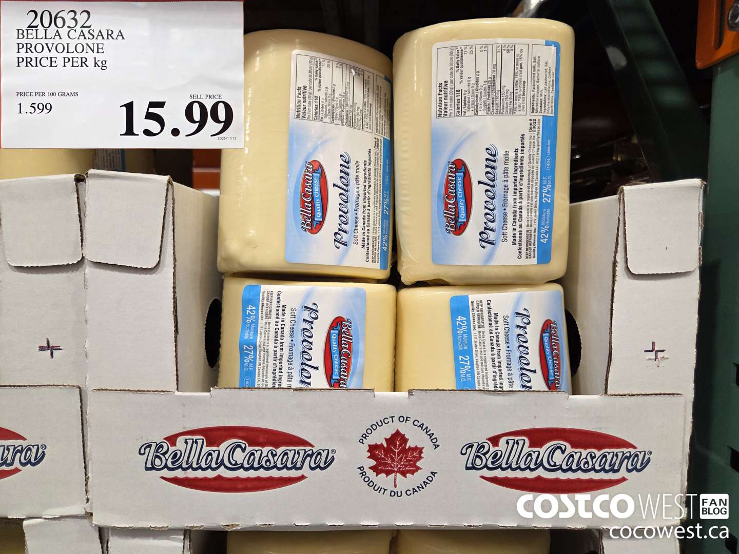 20632 BELLA CASARA PROVOLONE PRICE PER kg  $15.99