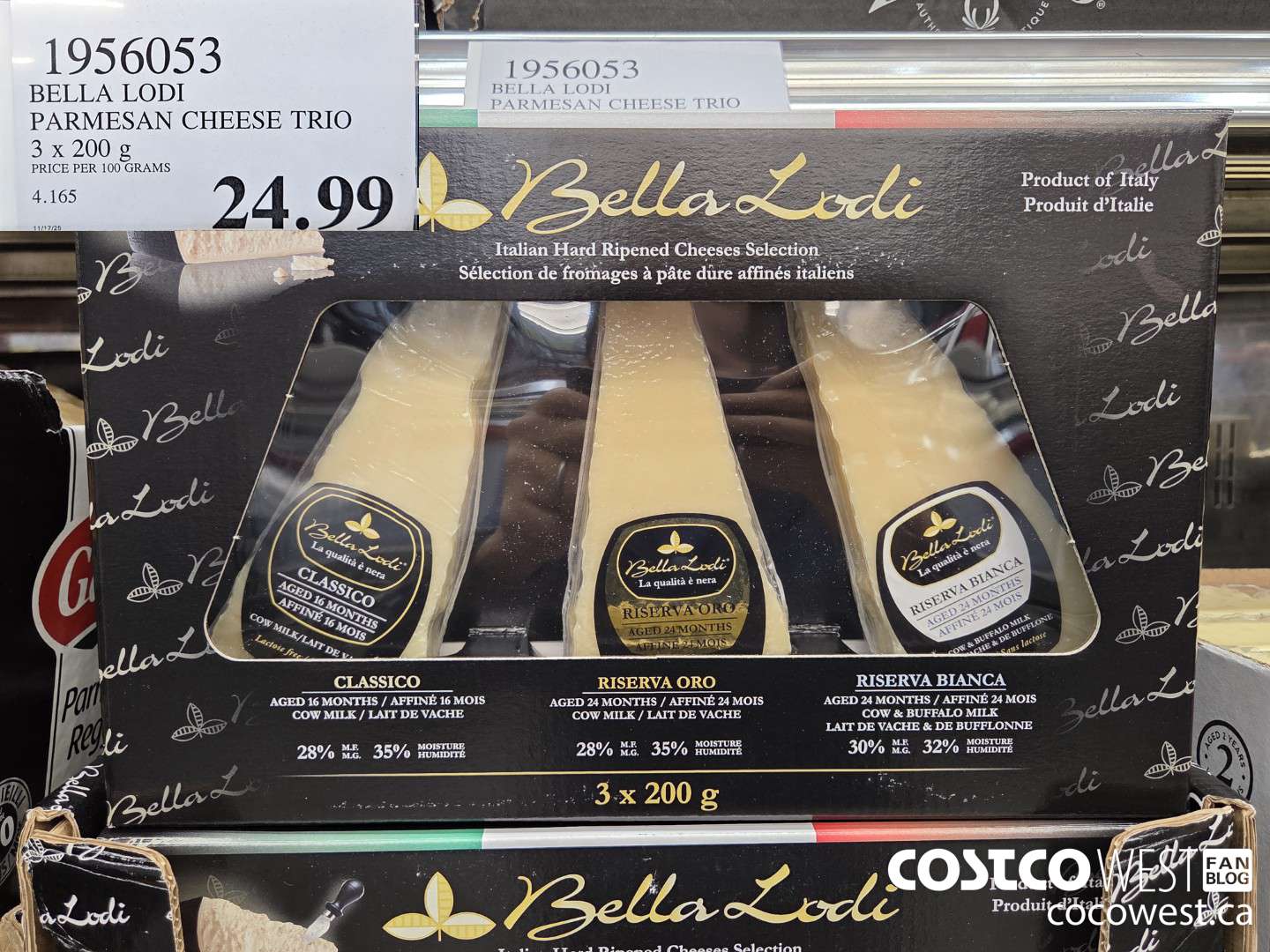 1956053 BELLA LODI PARMESAN CHEESE TRIO 5 x 200 g $24.99
