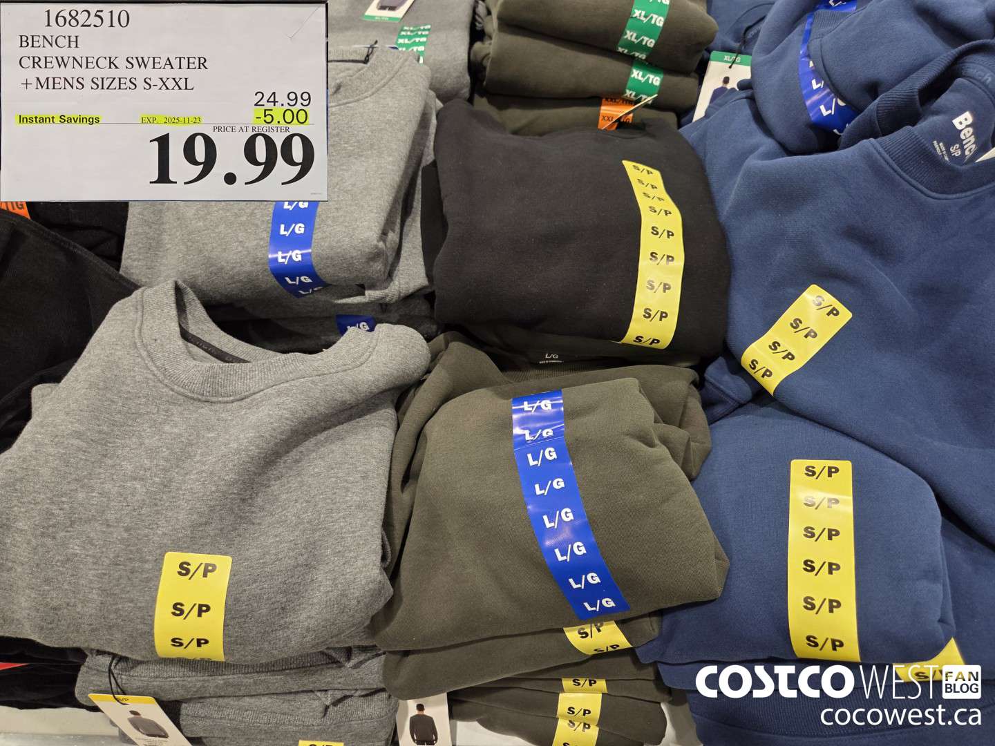 1682510 BENCH CREWNECK SWEATER MENS SIZES S-XXL ($5.00 INSTANT SAVINGS EXPIRES ON 2025-11-23) $19.99