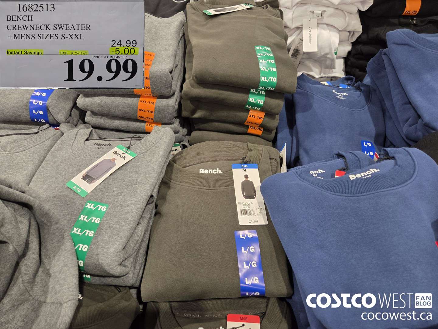 1682513 BENCH CREWNECK SWEATER MENS SIZES S-XXL ($5.00 INSTANT SAVINGS EXPIRES ON 2025-11-23) $19.99