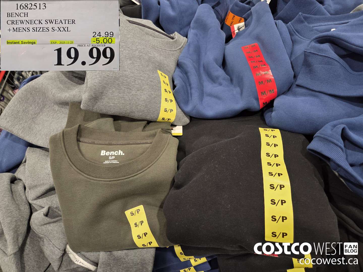 1682513 BENCH CREWNECK SWEATER MENS SIZES S-XXL ($5.00 INSTANT SAVINGS EXPIRES ON 2025-11-23) $19.99