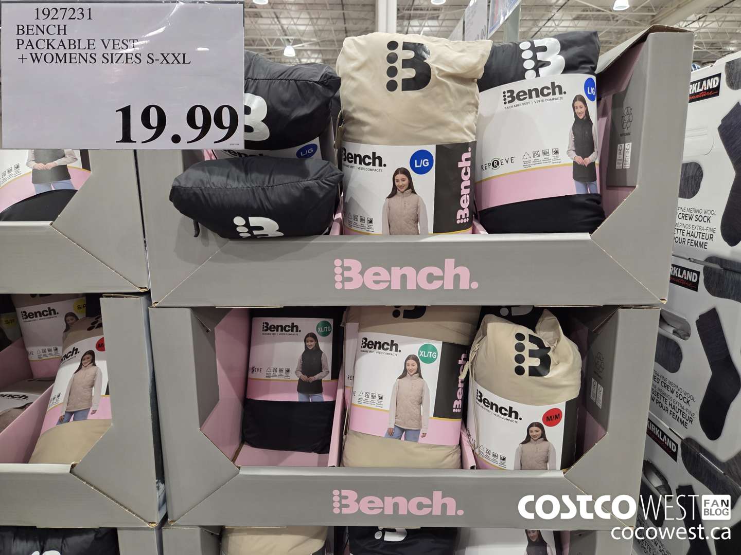 1927231 BENCH PACKABLE VEST WOMENS SIZES S-XXL $19.99