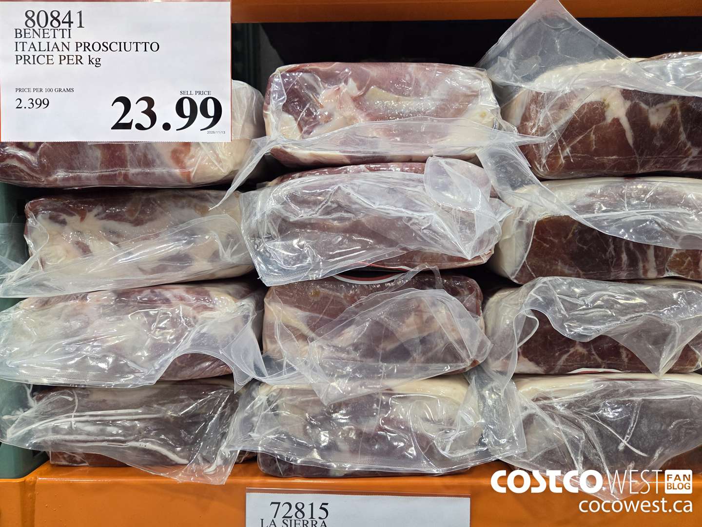 80841 BENETTI ITALIAN PROSCIUTTO PRICE PER kg $23.99