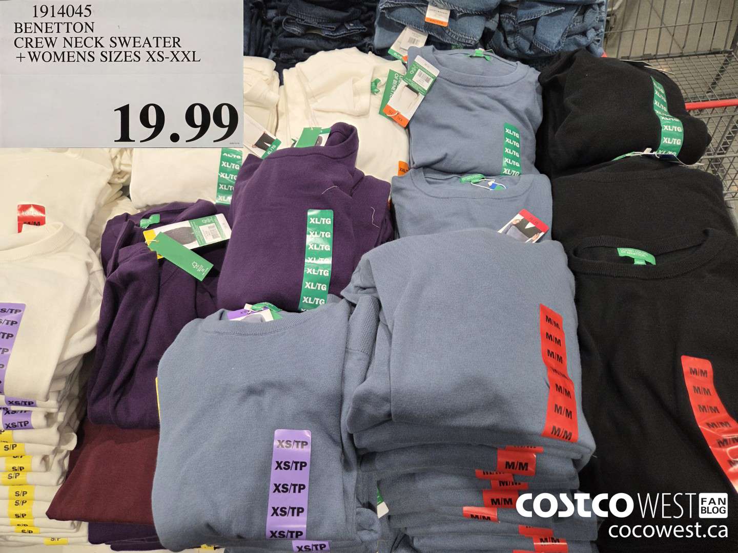 1914045 BENETTON CREW NECK SWEATER WOMENS SIZES XS-XXL $19.99