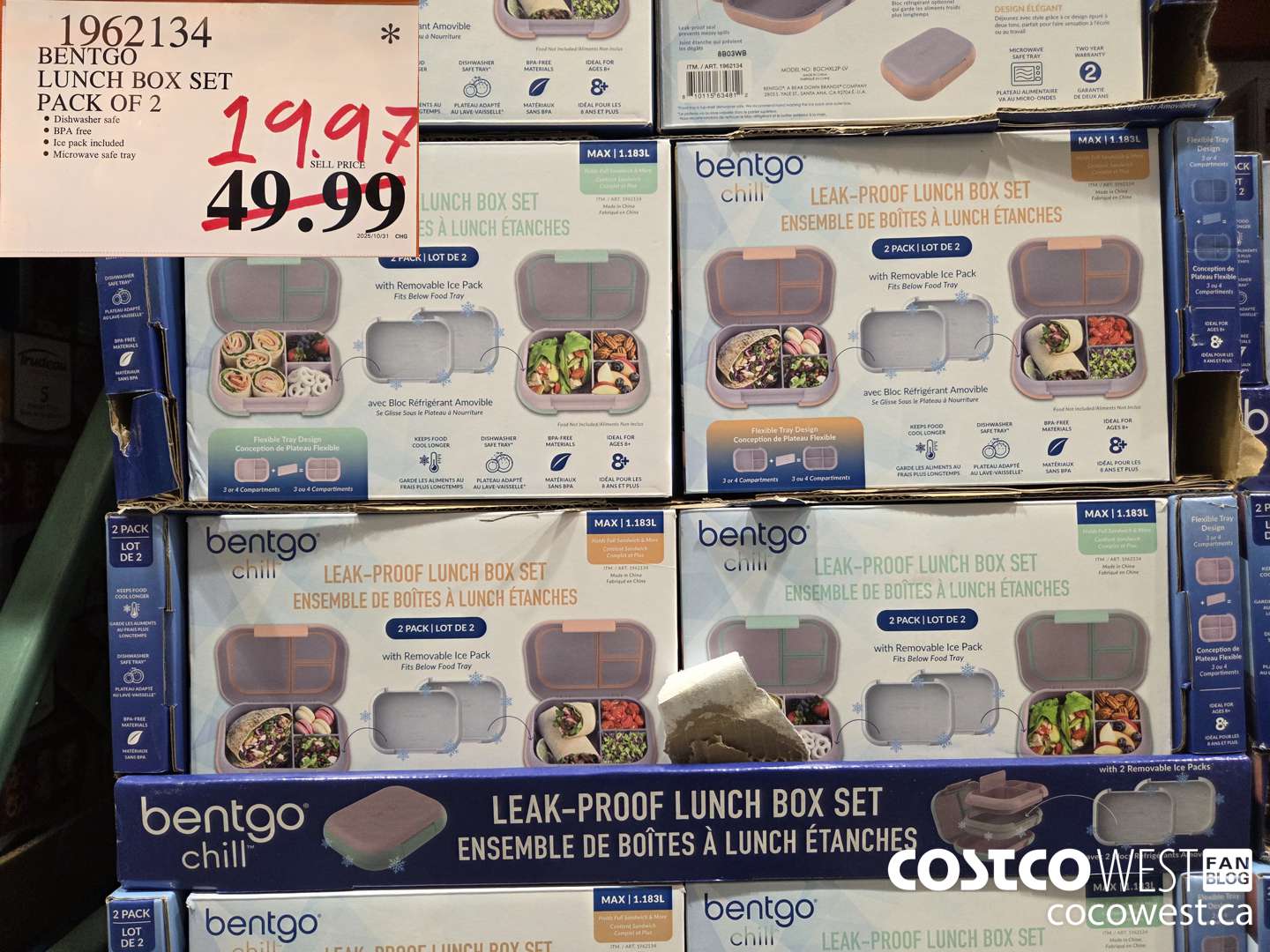 1962134 BENTGO LUNCH BOX SET PACK OF 2 $19.97