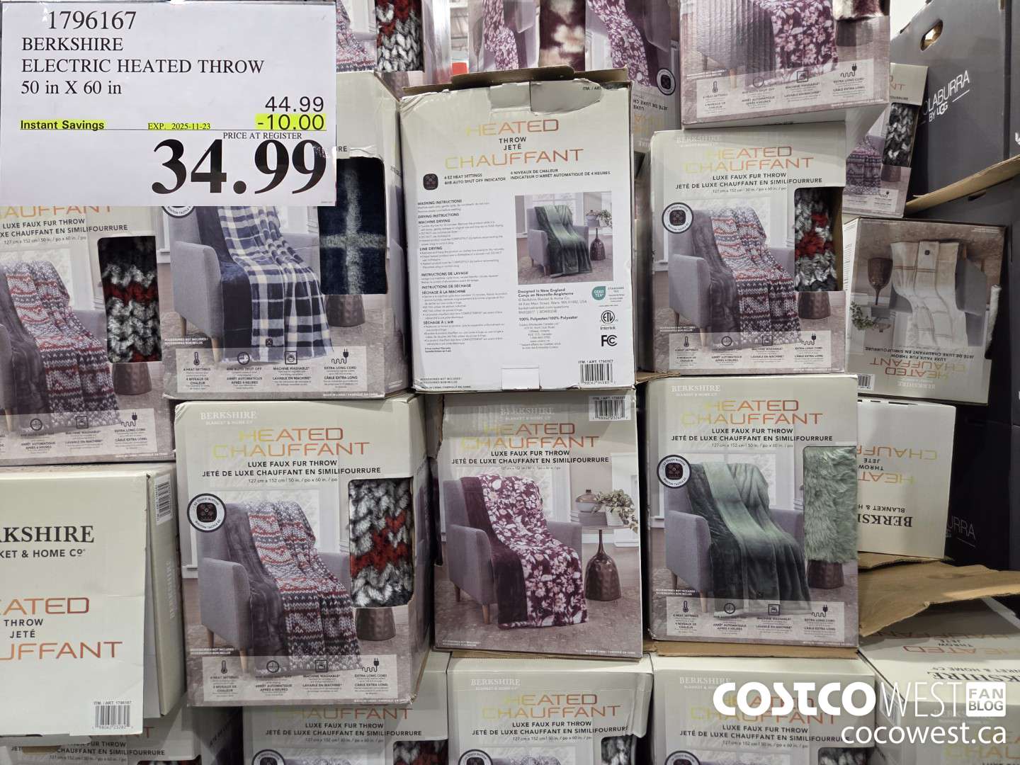 1796167 BERKSHIRE ELECTRIC HEATED THROW 50IN X 60IN ($10.00 INSTANT SAVINGS EXPIRES ON 2025-11-23) $34.99