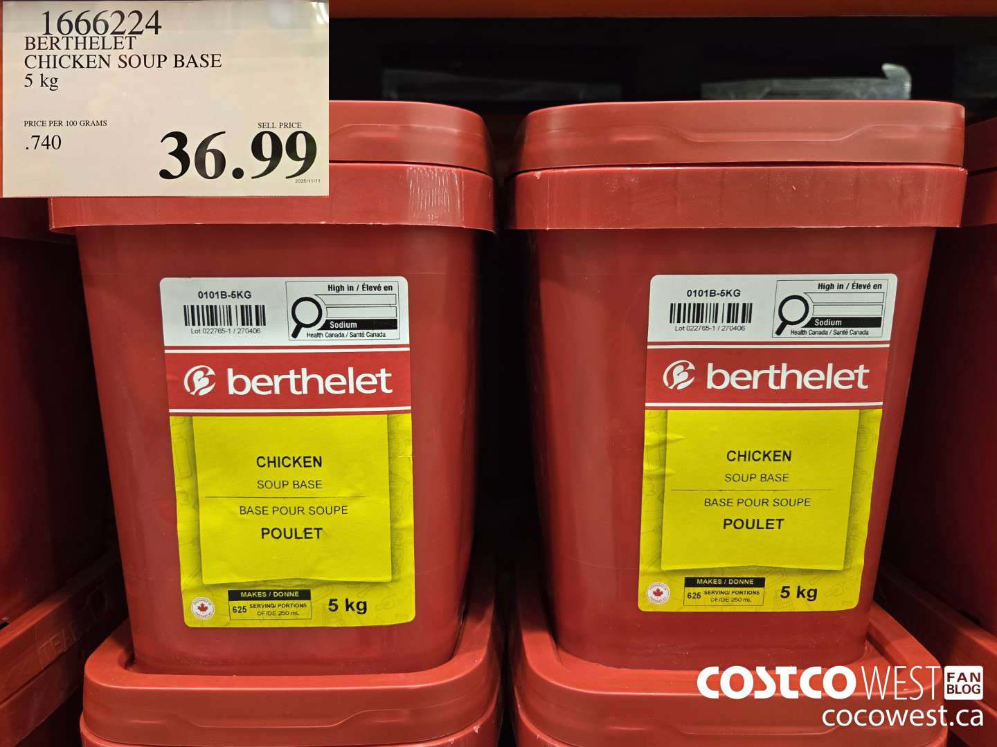 1666224 BERTHELET CHICKEN SOUP BASE 5 kg $36.99