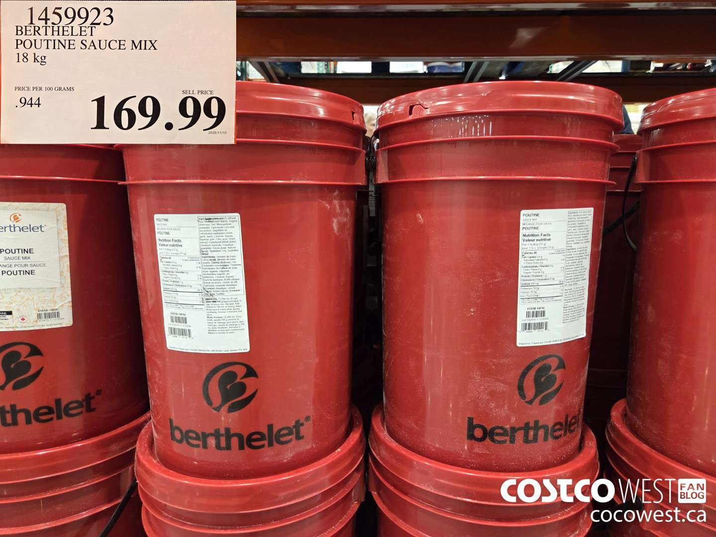 1459923 BERTHELET POUTINE SAUCE MIX 18 kg $169.99
