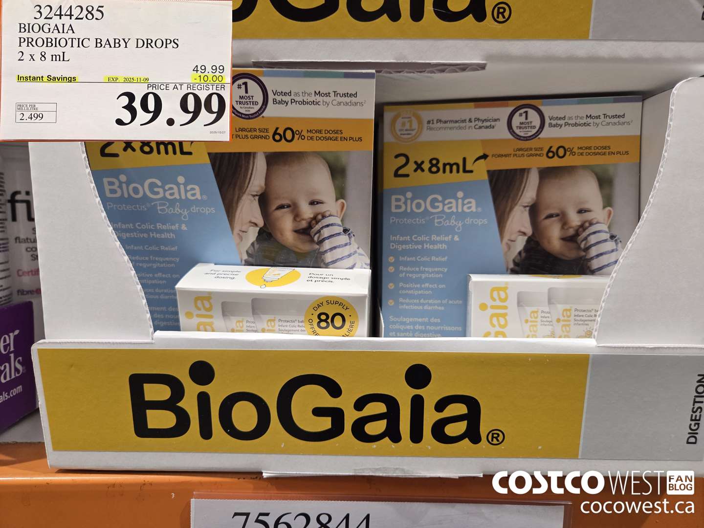 3244285 BIOBAIA PROBIOTIC BABY DROPS 2 X 8ML ($10.00 INSTANT SAVINGS EXPIRES ON 2025-11-09) $39.99