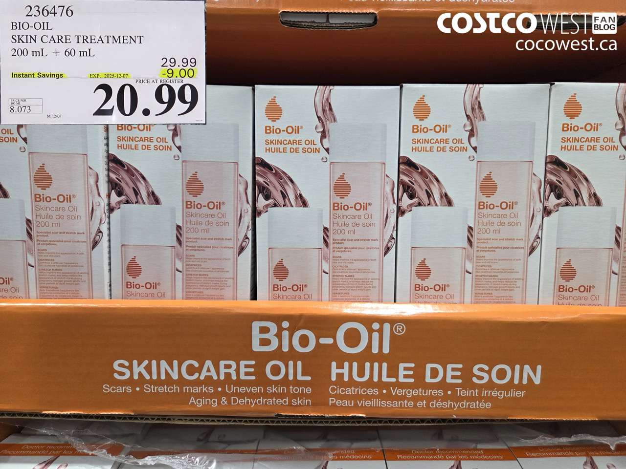 236476 BIO-OIL SKIN CARE TREATMENT 200 mL + 60 mL ($9.00 INSTANT SAVINGS EXPIRES ON 2025-12-07) $20.99