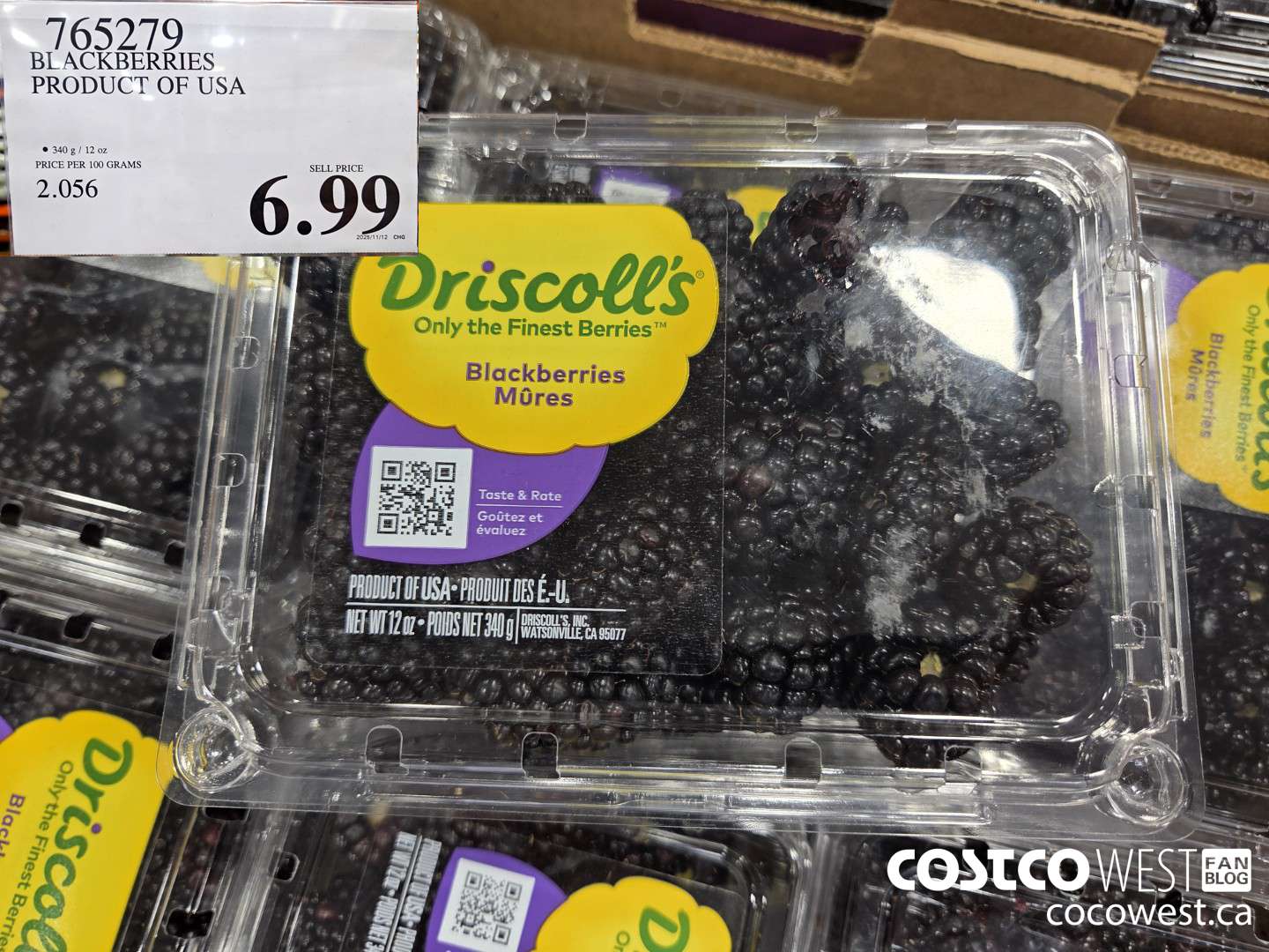 765279 BLACKBERRIES PRODUCT OF USA $6.99