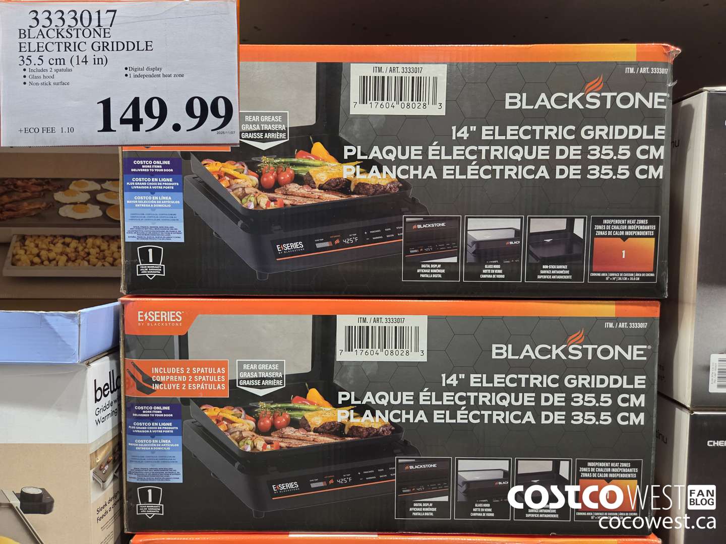 3333017 BLACKSTONE ELECTRIC GRIDDLE 35.5CM (14IN) $149.99