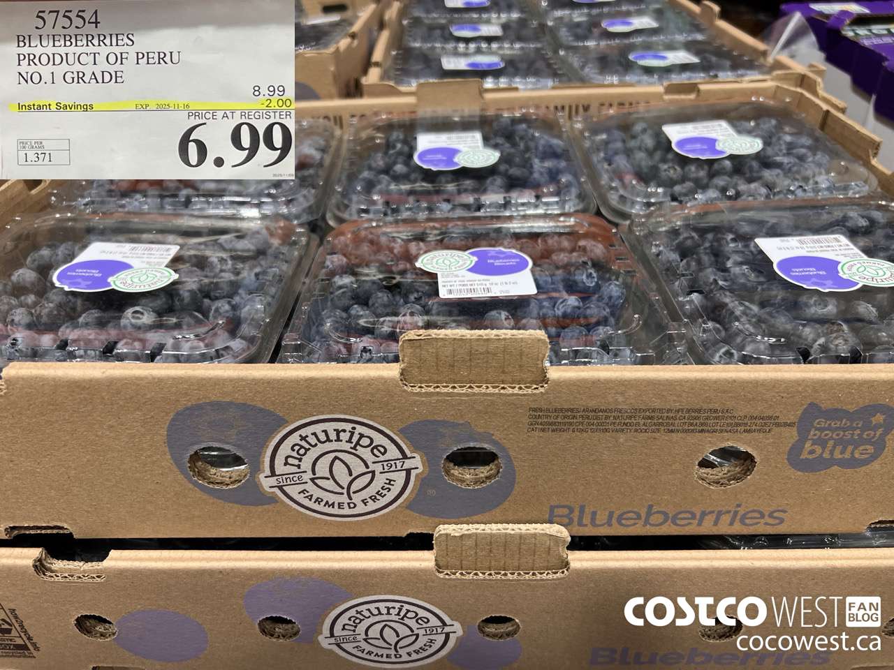 57554 BLUEBERRIES PRODUCT OF PERU NO.1 GRADE ($2.00 INSTANT SAVINGS EXPIRES ON 2025-11-16) $6.99