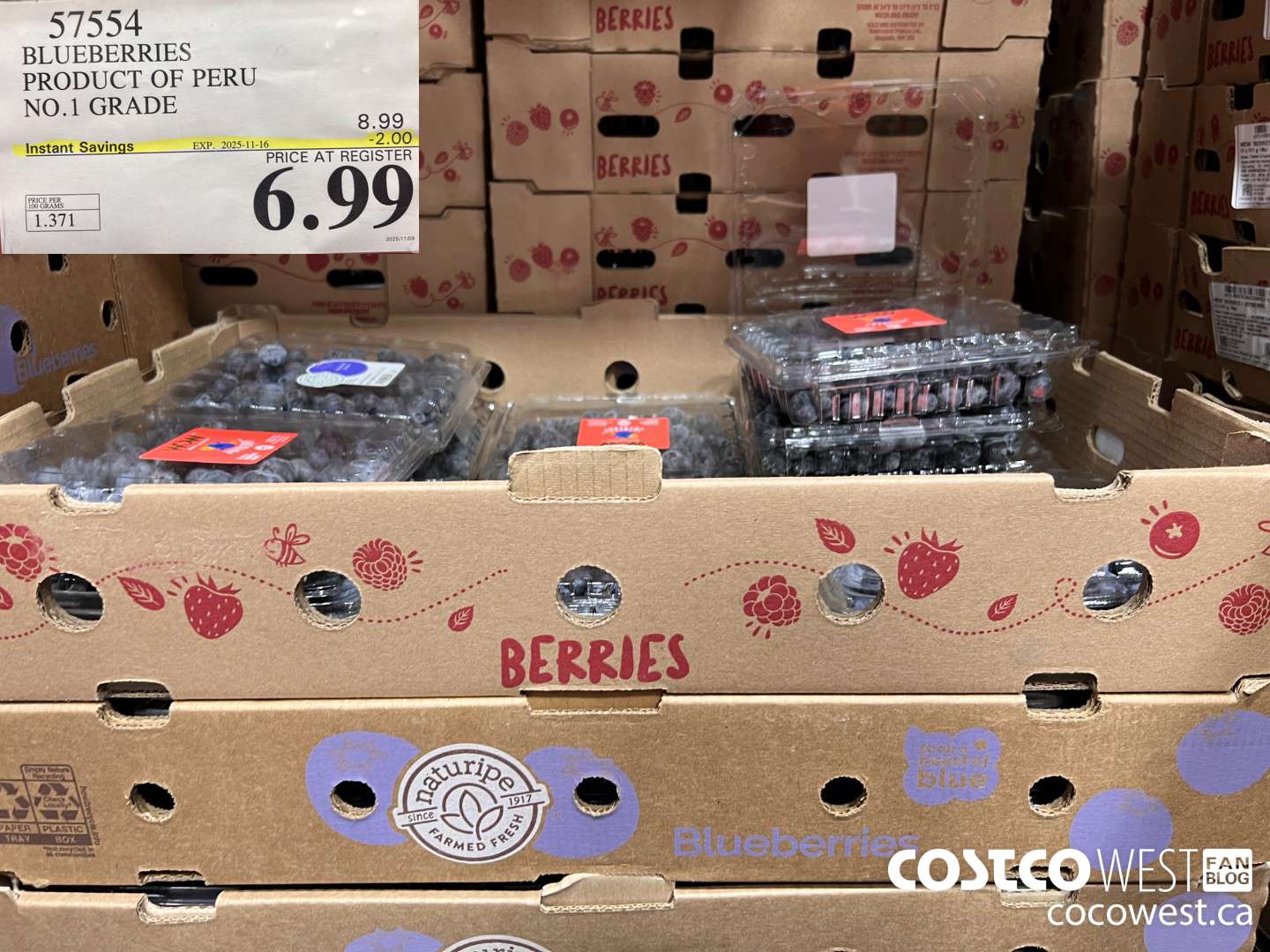 57554 BLUEBERRIES PRODUCT OF PERU NO.1 GRADE ($2.00 INSTANT SAVINGS EXPIRES ON 2025-11-16) $6.99