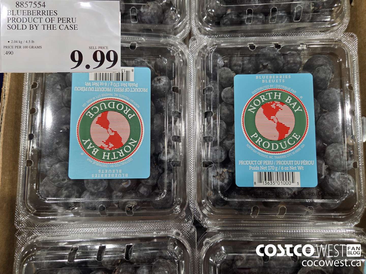 8857554 BLUEBERRIES PRODUCT OF PERU SOLD BY THE CASE $9.99