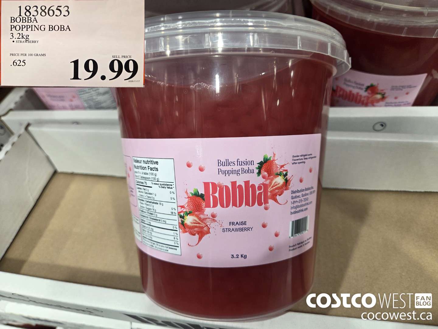 1838653 BOBBA POPPING BOBA 3.2 kg $19.99