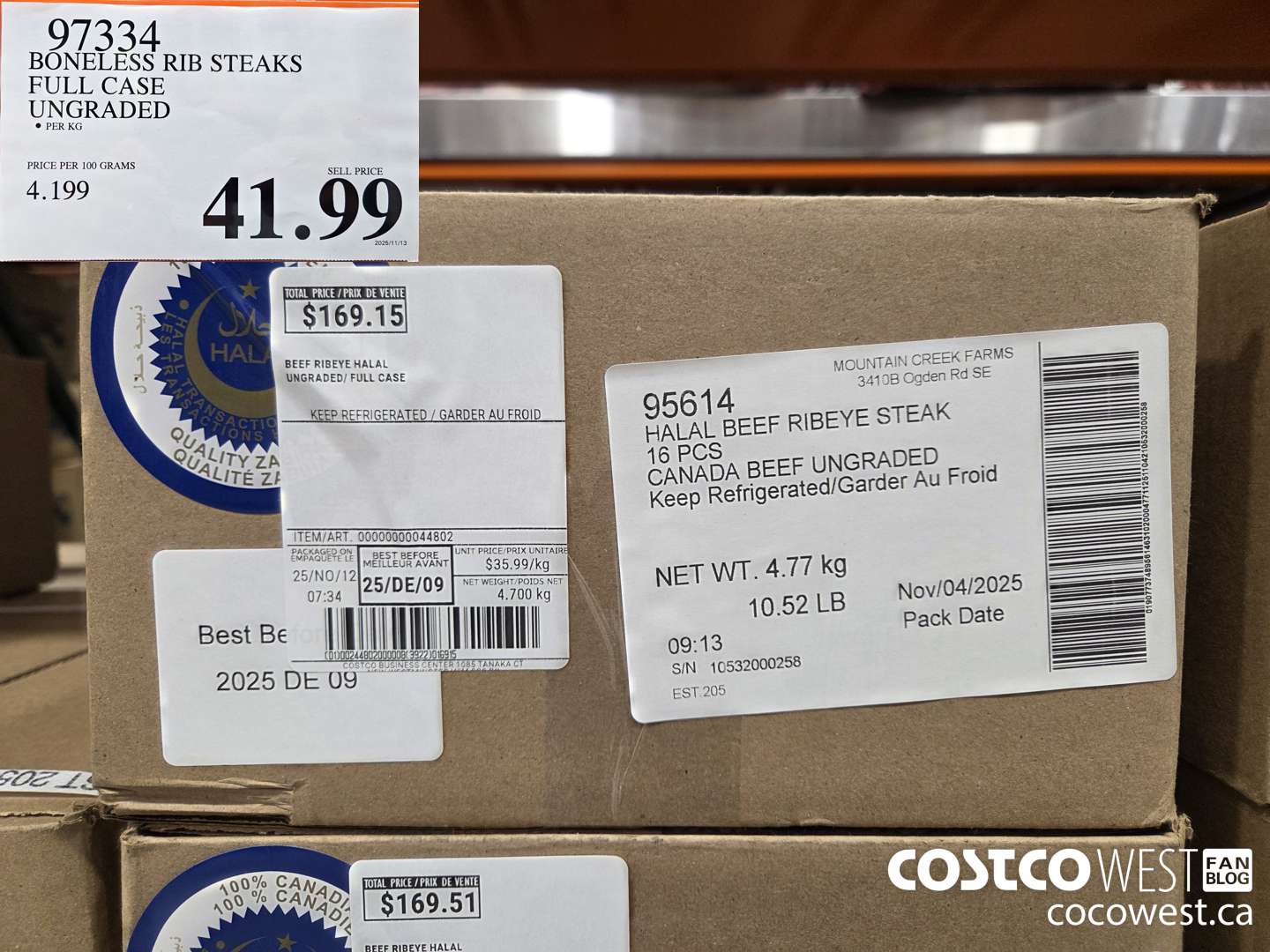 97334 BONELESS RIB STEAKS FULL CASE UN GRADED $41.99